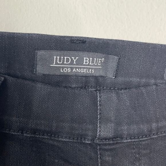 Judy Blue Black Pull On Super Flare Charcoal Wash Stretch Jean Size 5/27 - Picture 5 of 9
